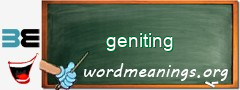 WordMeaning blackboard for geniting